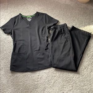 Black Healing Hands Scrub Set